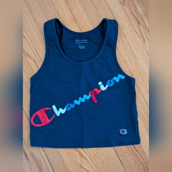 Champion Blue and Red Tank Top with Iconic Logo - Picture 1 of 2